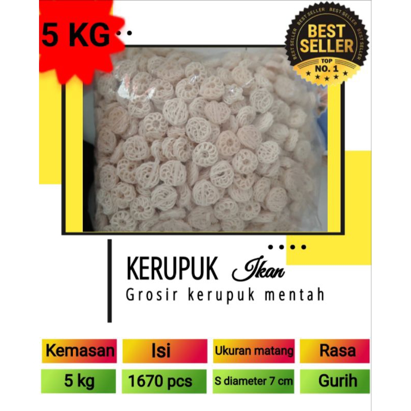 

kerupuk ikan 5 KG mentah kerupuk seblak