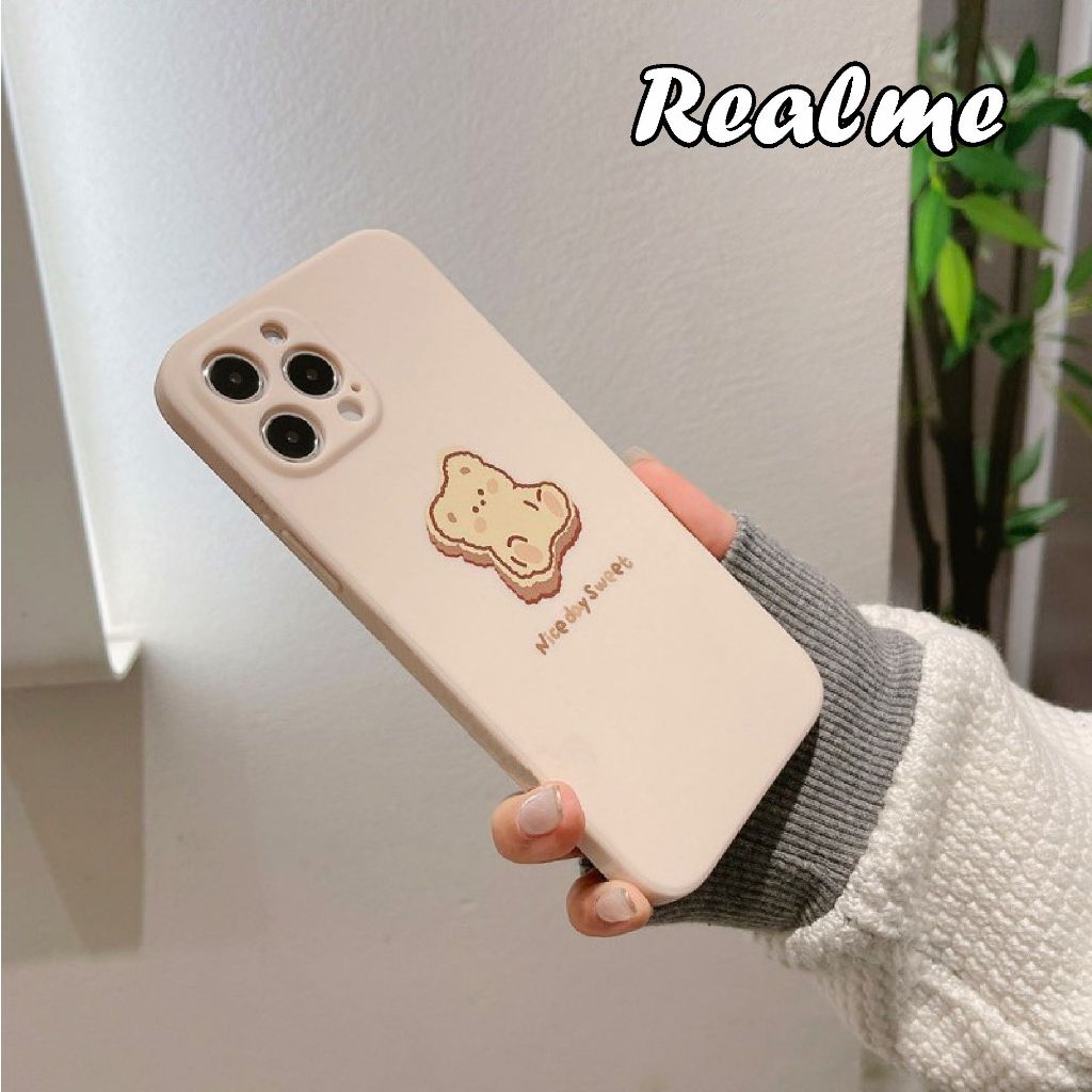 Biscuit Bear Case Realme C2 Realme 5 PRO Realme 5 Realme 3 PRO Realme 3 Lens Cover Soft Case Square 