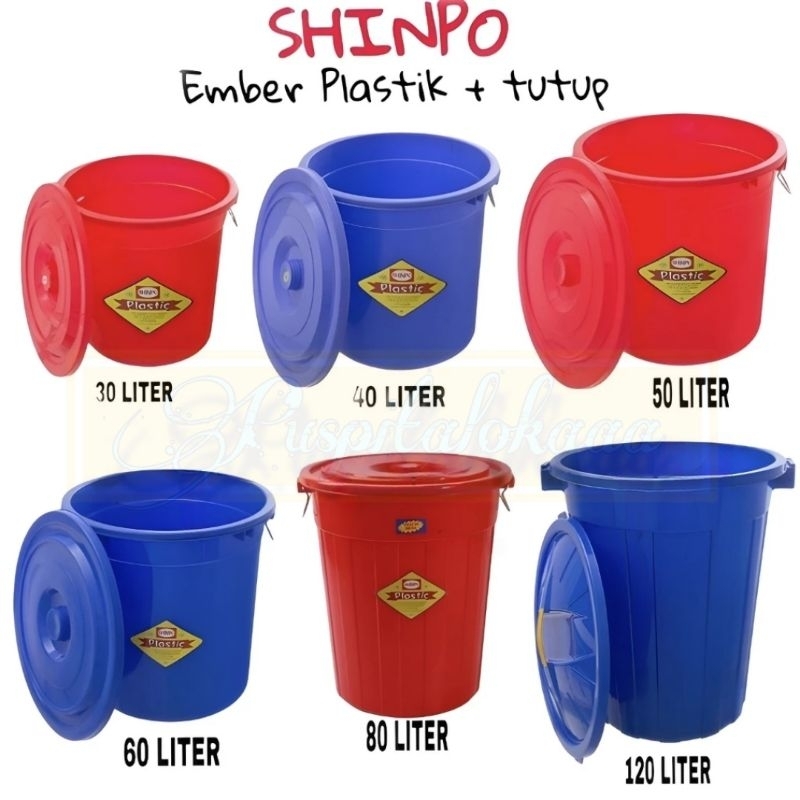 SHINPO - Ember Plastik Tutup 30 40 50 60 80 120 Liter