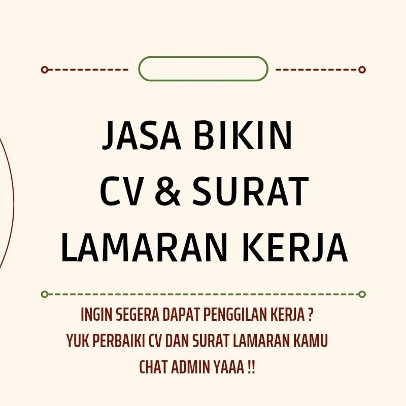 Jasa bikin CV dan Surat lamaran kerja