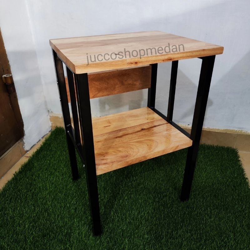 Rak Dispenser Murah - Rak Dispenser Kayu Besi - Meja Sudut Serbaguna - Nakas Kayu - Rak TV Kayu - Me