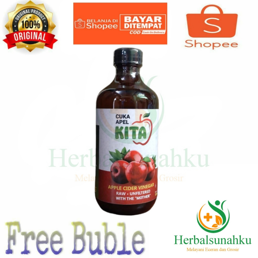 

Cuka Apel Kita Apple Cider Vinegar 300 Ml | Cuka Apel Kita With The Mother