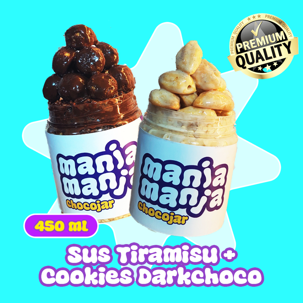 

(Paket Isi 2 Mix 450 ml) Sus Tiramisu + Cookies Darkchoco Snack Lumer Premium - ManjaManja Jarjoy by Nala