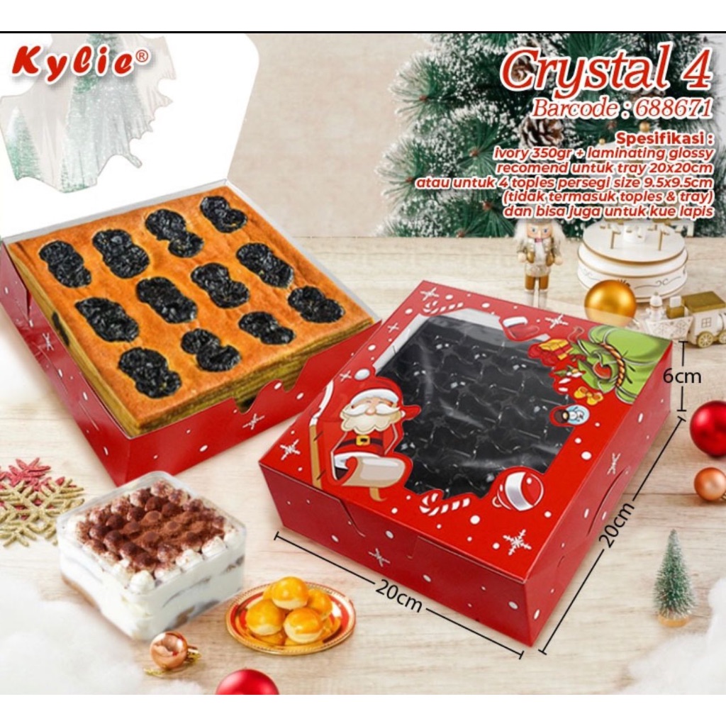 

Box Natal / Box Lapis / Box bolu / Christmas Box / Crystal 4