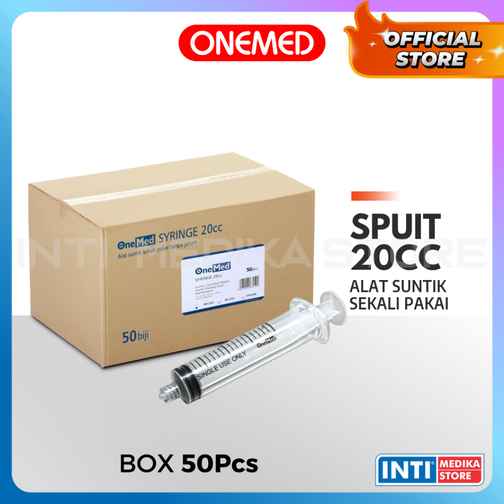 ONEMED - Spuit 20 cc | Syringe 20 cc Onemed | Jarum Suntik 20 cc