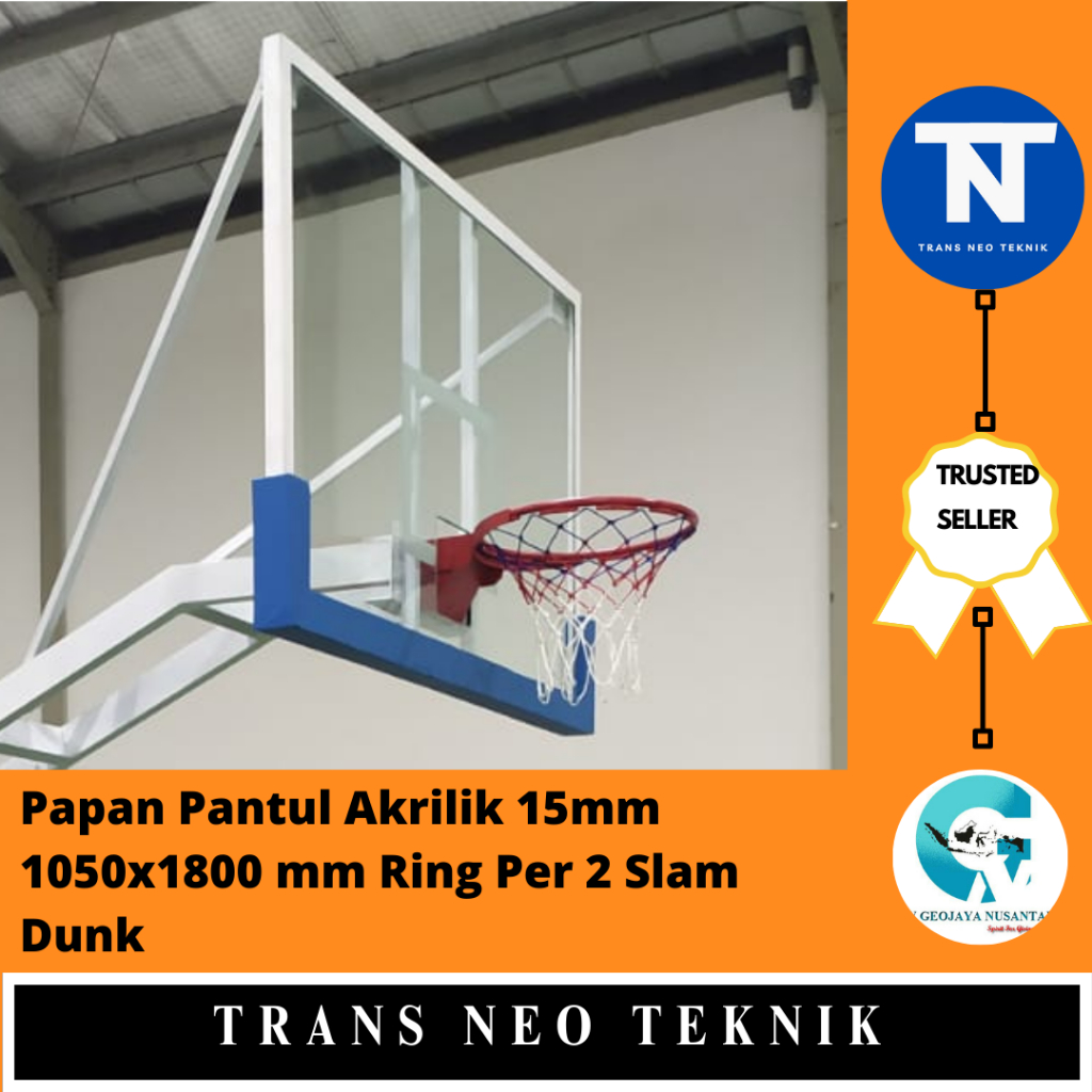 Papan Pantul Akrilik 15mm 1050x1800 mm Ring Per 2 Slam Dunk