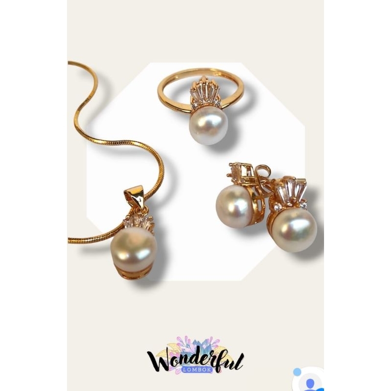 Set perhiasan|Set perhiasan mutiara|Perhiasan mutiara|Perhiasan mutiara lombok|Perhiasan wanita#perh