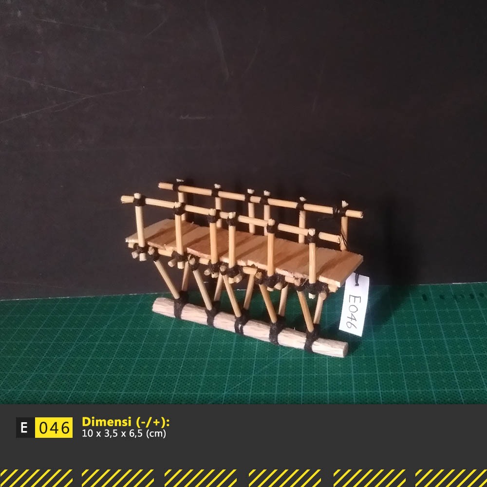 [E046] Miniatur / Ornamen / Hiasan Akuarium / Aquascape Jembatan Kayu Bambu Stik Eskrim