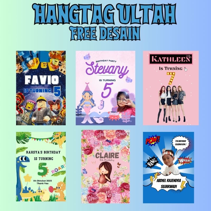 

Hangtag ultah anak/Nametag anak/Hang tag costum