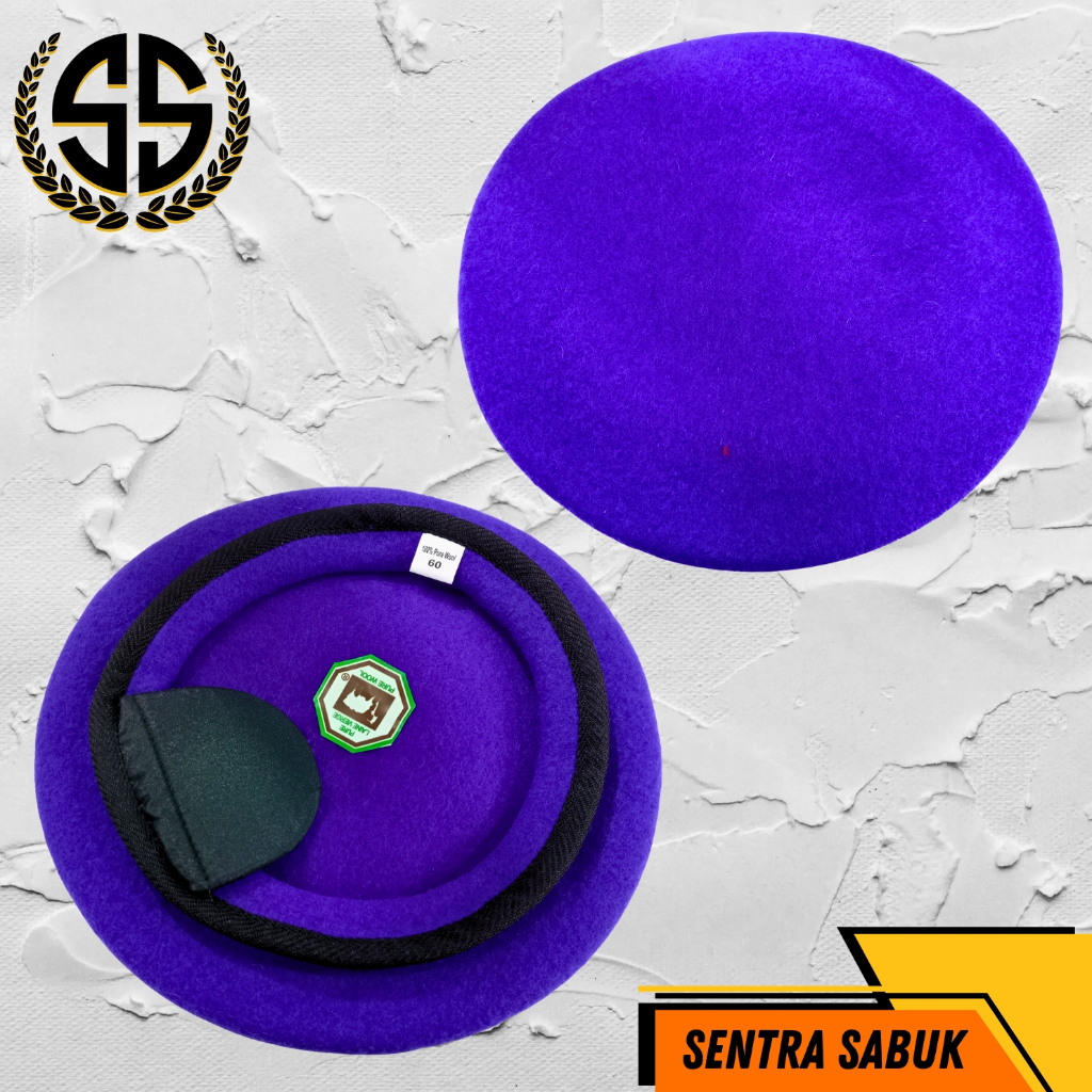 Baret Camel Menwa Ungu Wool Premium