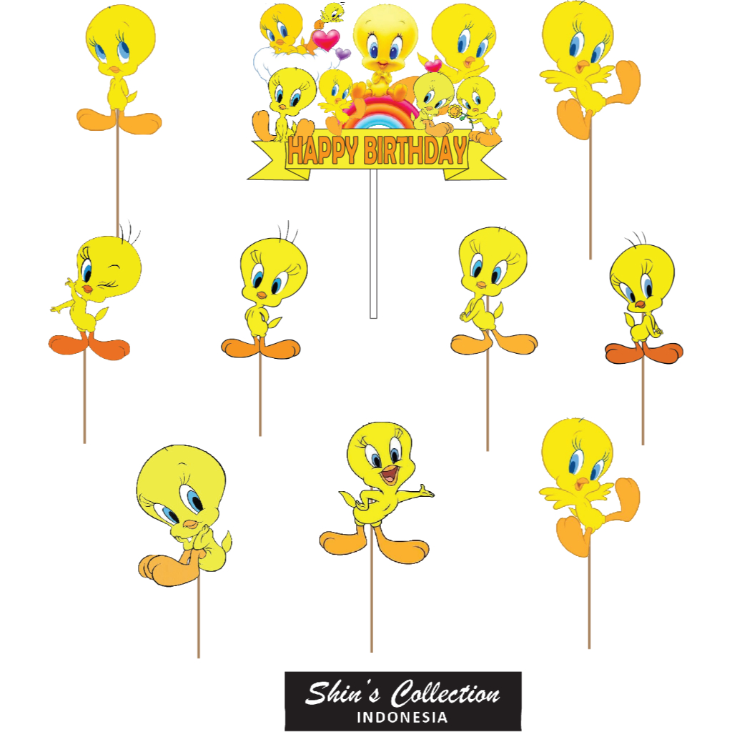 Cake topper Tweety solo NEW isi 10 pcs