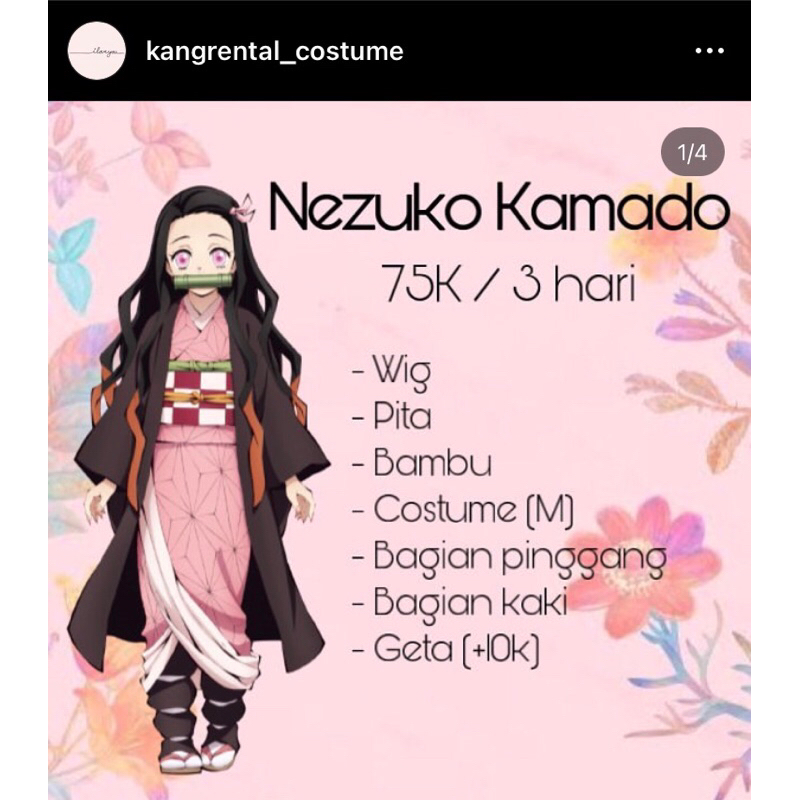 Rental only, rental cosplay Nezuko Kamado Kimetsu No Yaiba. BACA DESKRIPSI