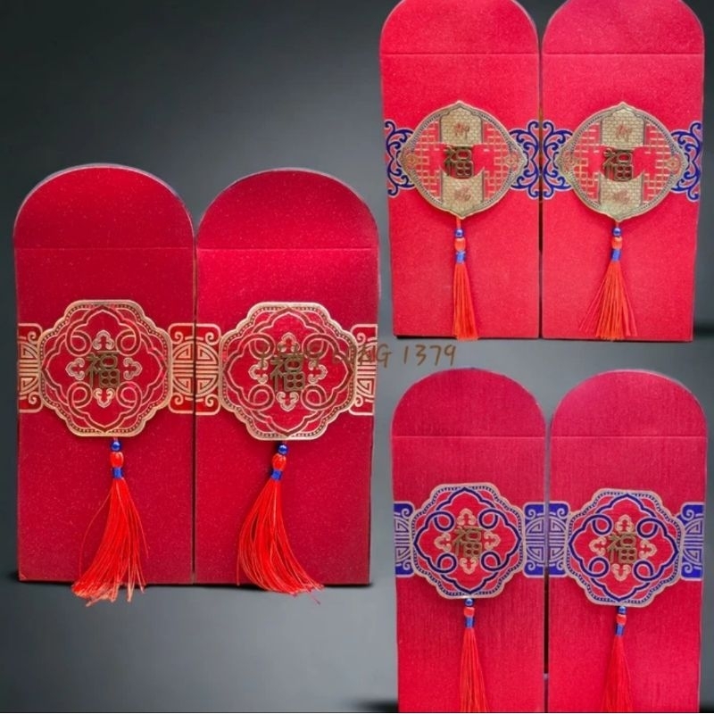 

Amplop Angpao Tahun Baru Imlek Sinchia Xin Nian FU Premium Import seri Rumbai uk 9,5 x 18 Cm isi 2 Lembar