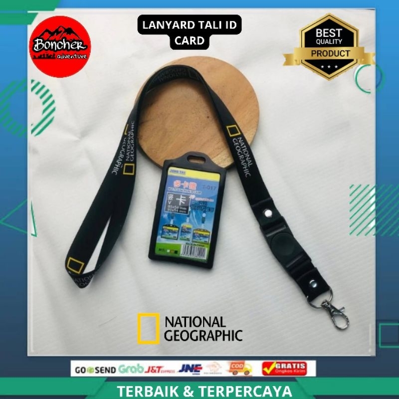 

Tali ID Card National Geographic Lanyard Printing 2 Sisi Full Colour Starp