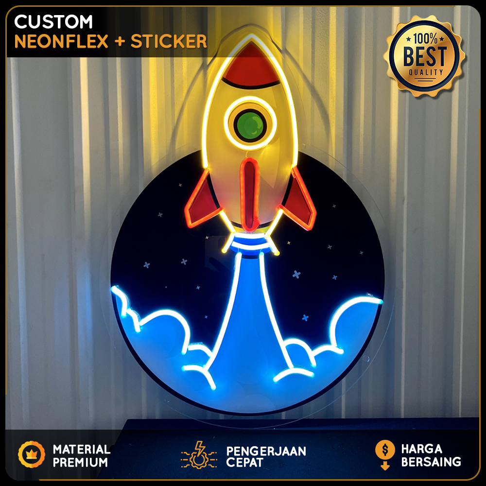 CUSTOM NEON SIGN + STICKER UV PRINTING PREMIUM