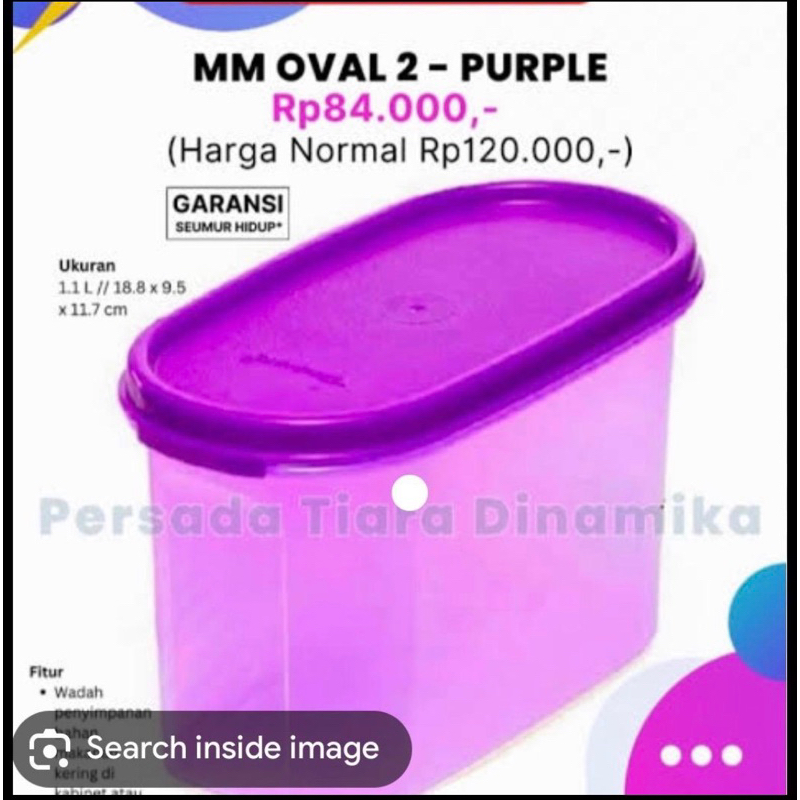 Tupperware MM oval 2-purple