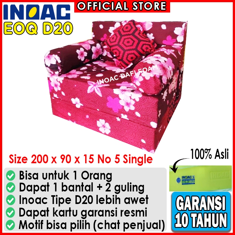 Sofabed Inoac 200x90x15 nomor 5 Single busa Inoac EOQ D20 original garansi 10 tahun kasur busa kasur