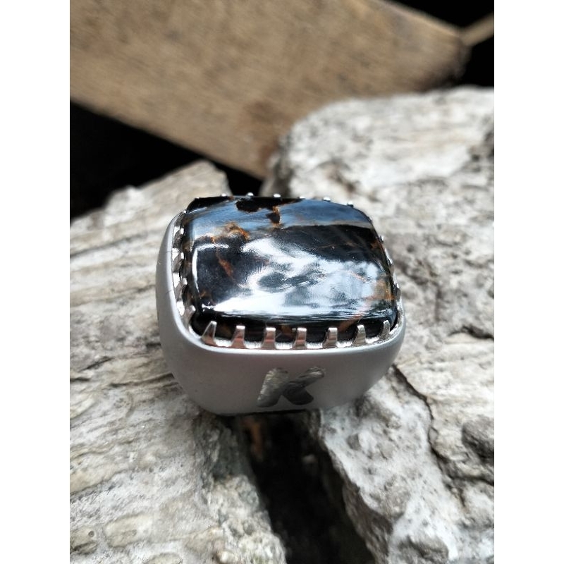 Natural Pietersite genuine Pietersite Namibia bukan akik bulu macan bulu merak ukuran 7