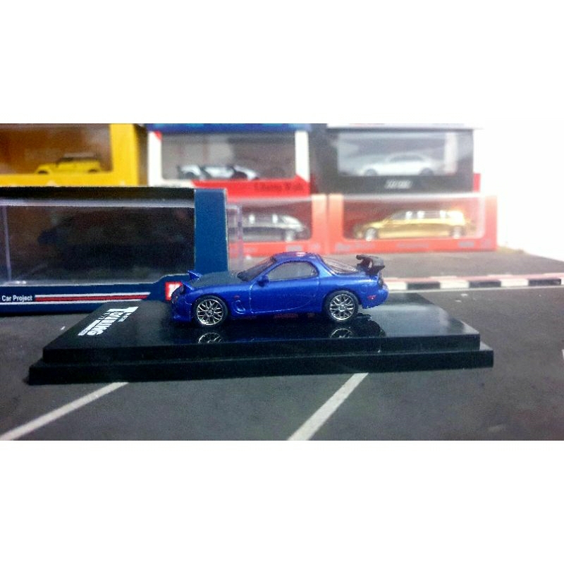 Diecast Hobby Japan Mazda RX7 FD3S A Spec Gt Wing Blue Mica swap Velg