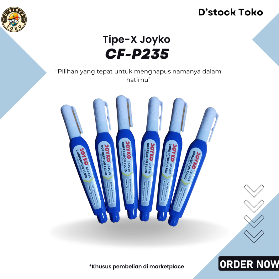 

Tipe-X Cair Joyko CF-235 Per-Pcs Murah Dstock Toko