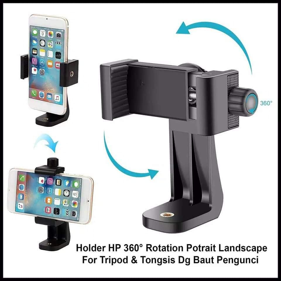 Holder Hp tripod vertikal dan horizontal