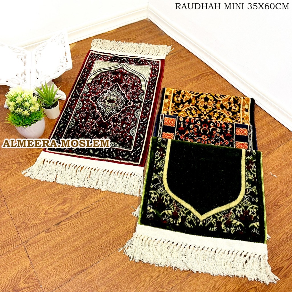 TERBARU SAJADAH KECIL MUKA TEBAL MOTIF RAUDAH HALUS DAN LEMBUT