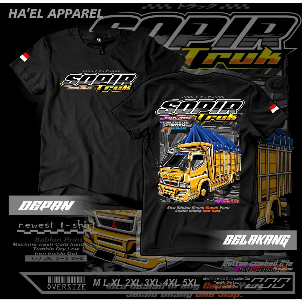 Termurah Kaos Truk Kaos Driver Muda Kaos Pria Premium Distro Big Size Jumbo Size M - 6XL