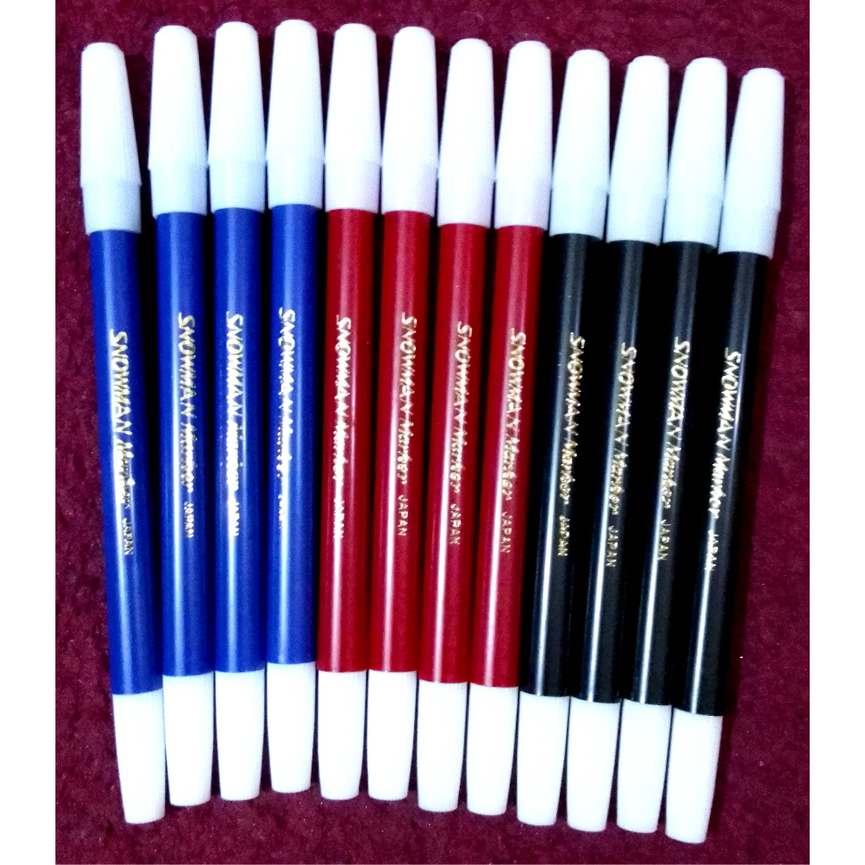 

(1pcs) Spidol kecil Snowman warna hitam, merah, dan biru, spidol snowman warna