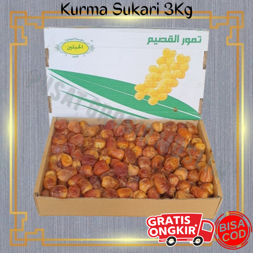 

Promo Kurma Sukari Basah 3kg / Sukkari Al-Qassim / Kurma sukari murah