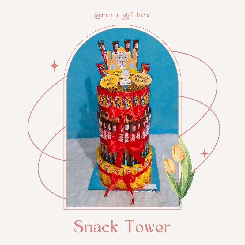 

Snack tower hadiah khitan hadiah ulang tahun