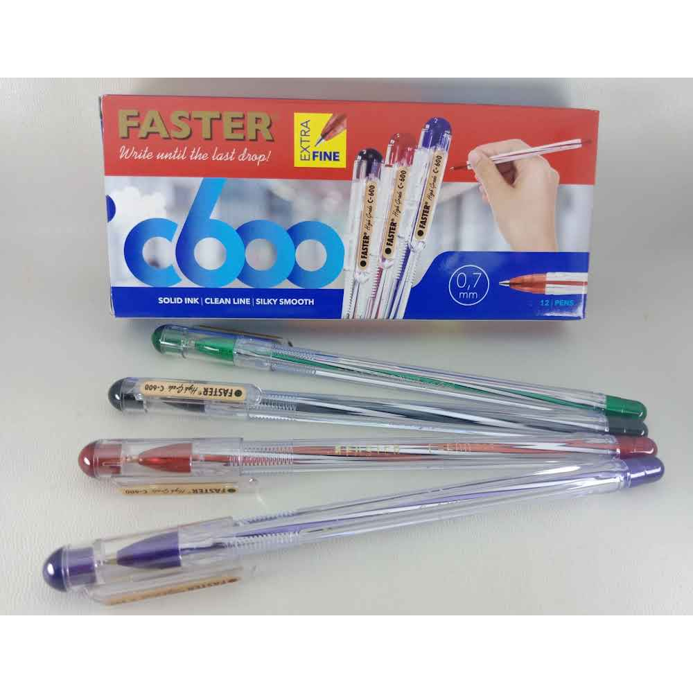 

BOLPOIN FASTER C600 / PULPEN FASTER EXTRA FINE C600 0,7 MM (TINTA HITAM) 1pcs