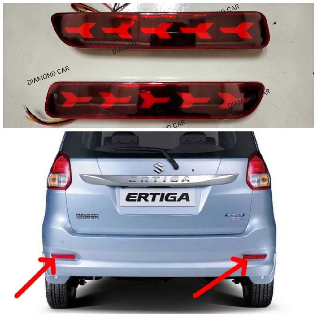 Suzuki New Ertiga 2013-2017 Mata Kucing Reflektor Lampu LED Bemper Belakang