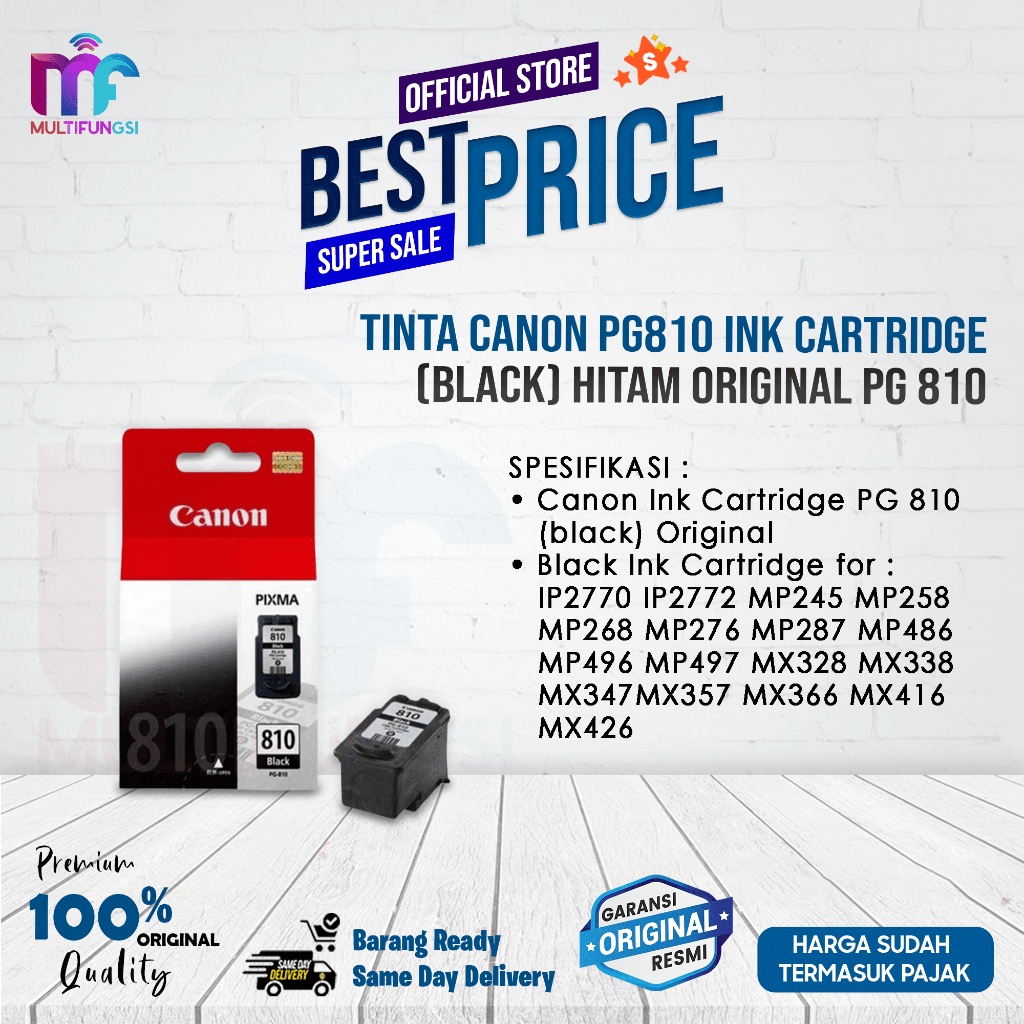 Tinta Canon Pg810 Ink Cartridge Black Hitam Original Pg 810 Pg-810 Terbaru 