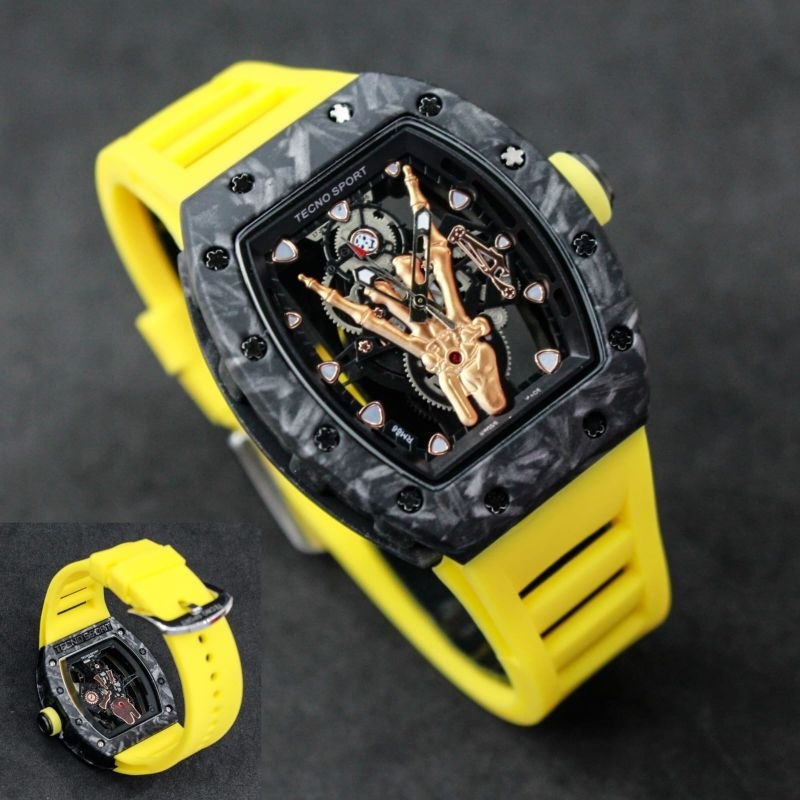 JAM TANGAN PRIA TALI SILICON TECNO SPORT (MODEL RM66) Original