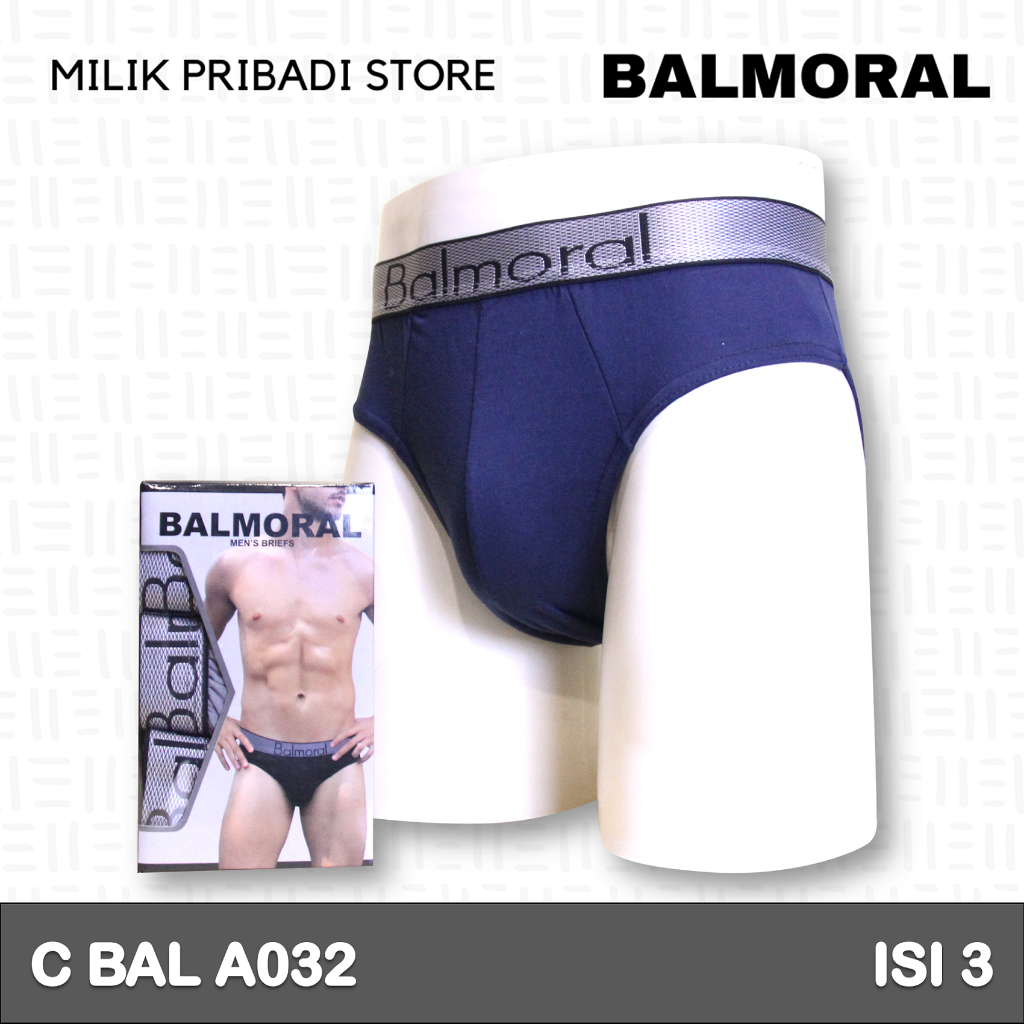 Celana dalam pria Balmoral A032 isi 3 bahan 100% cotton