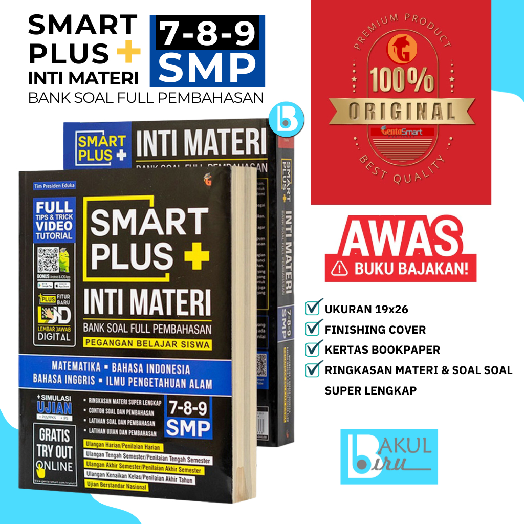 BUKU PELAJARAN SMP SMART PLUS SMP MTS INTI MATERI BANK SOAL FULL PEMBAHASAN