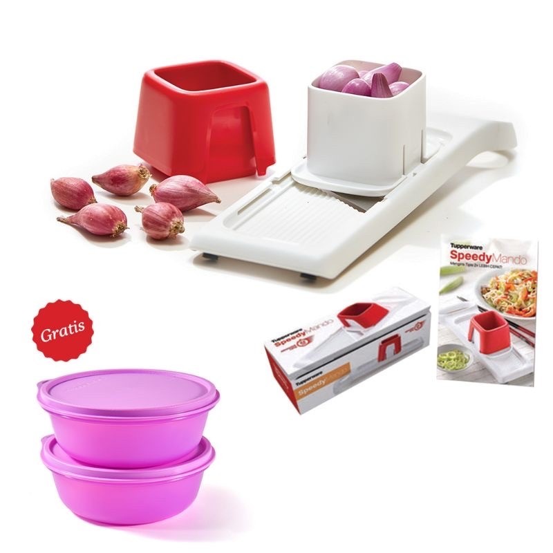 Tupperware speedy mando free bowl 2pcs alat pengiris bawang dll
