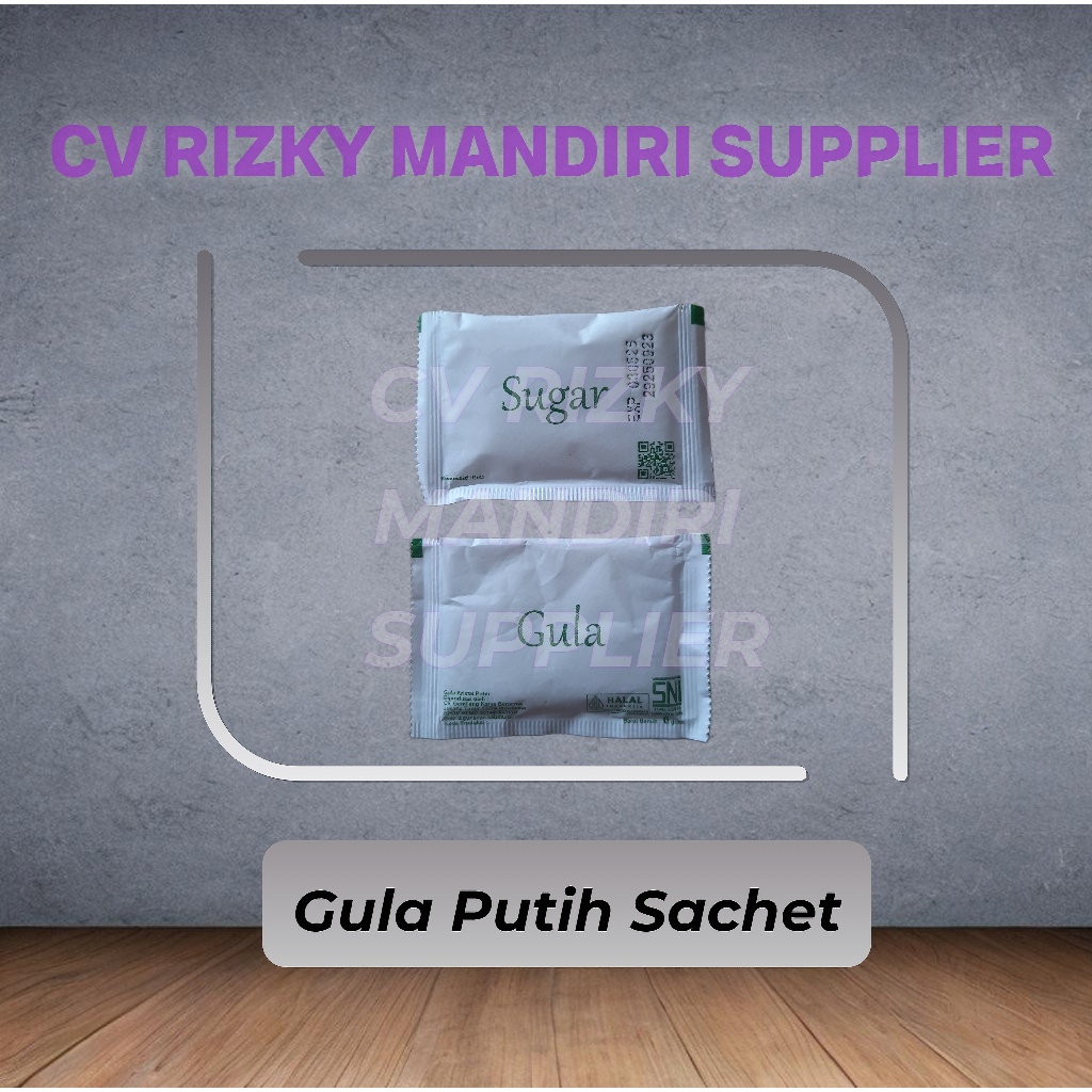 

Gula putih sachet 6gr ber SNI isi 250 pcs / white sugar sachet