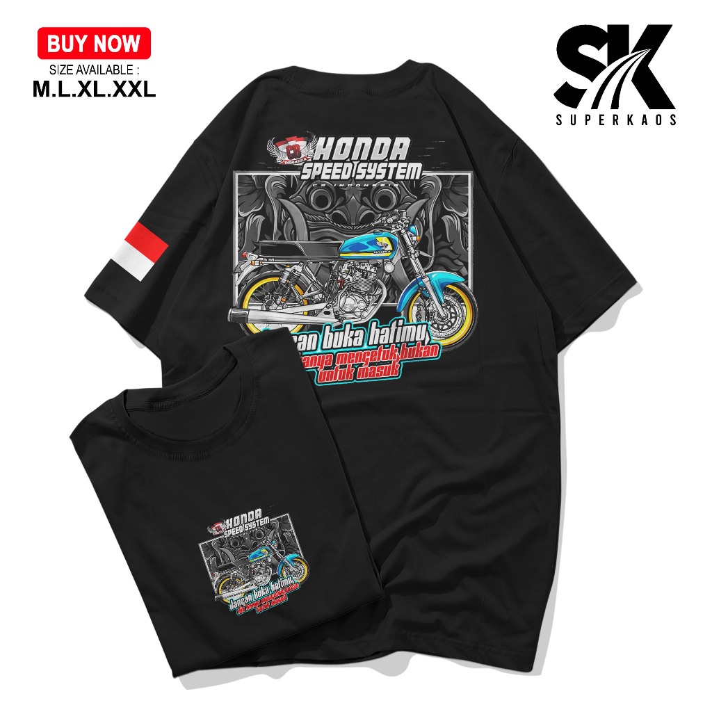 Kaos Honda Speed System / kaos cb gl megapro tiger c70 / Kaos Herex Cb Katun Asli /  kaos herex fest