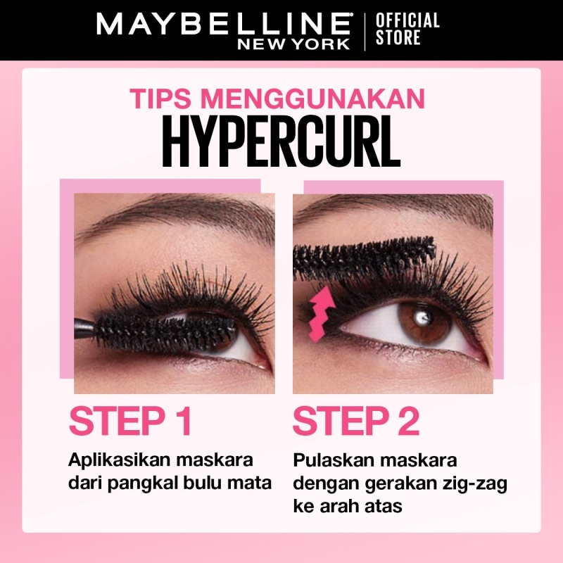Maybelline Volum Express Hypercurl Waterproof Mascara - Maskara Eye Makeup Very Black 5 ml Smudgeproof Tahan 24 Jam Pekanbaru