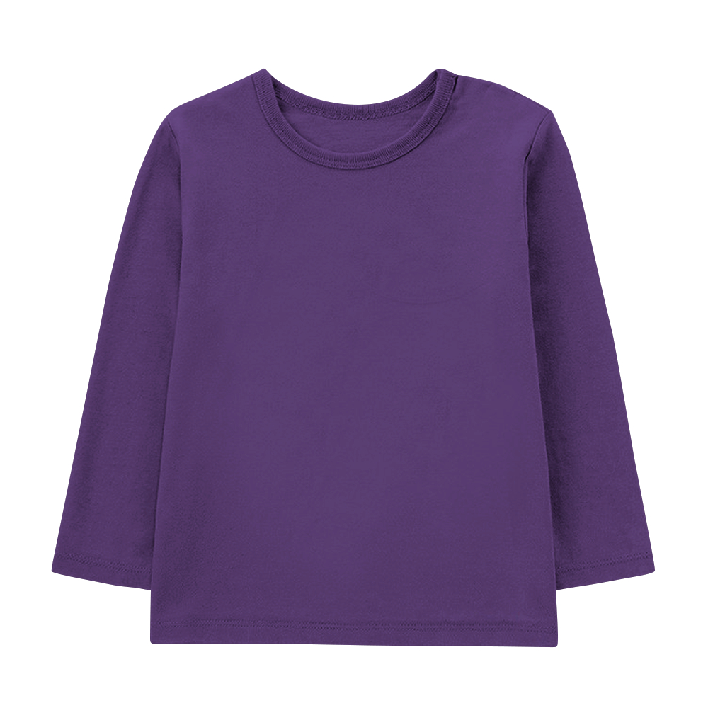 Kaos Polos Lengan Panjang Anak Hepi Kids  Laki-laki dan Perempuan Unisex warna Ungu Tua