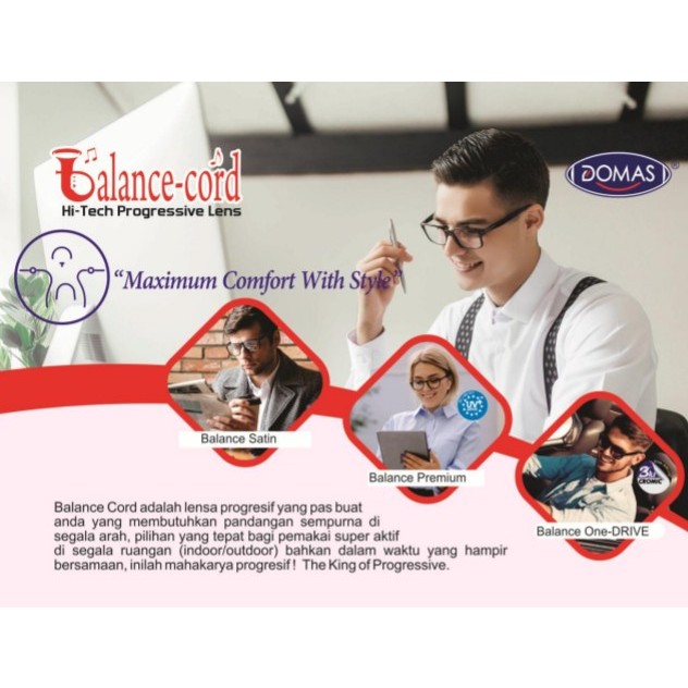 LENSA PROGRESSIVE BALANCE CORD ANTI REFLEKSI UV DOMAS ORI KORIDOR TERNYAMAN