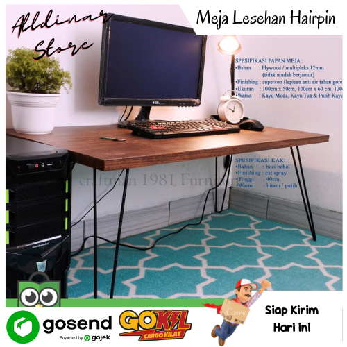 Meja Kantor Kerja Komputer Laptop 120x60x40 cm Meja Belajar Lesehan/Meja Gaming Lesehan Minimalis