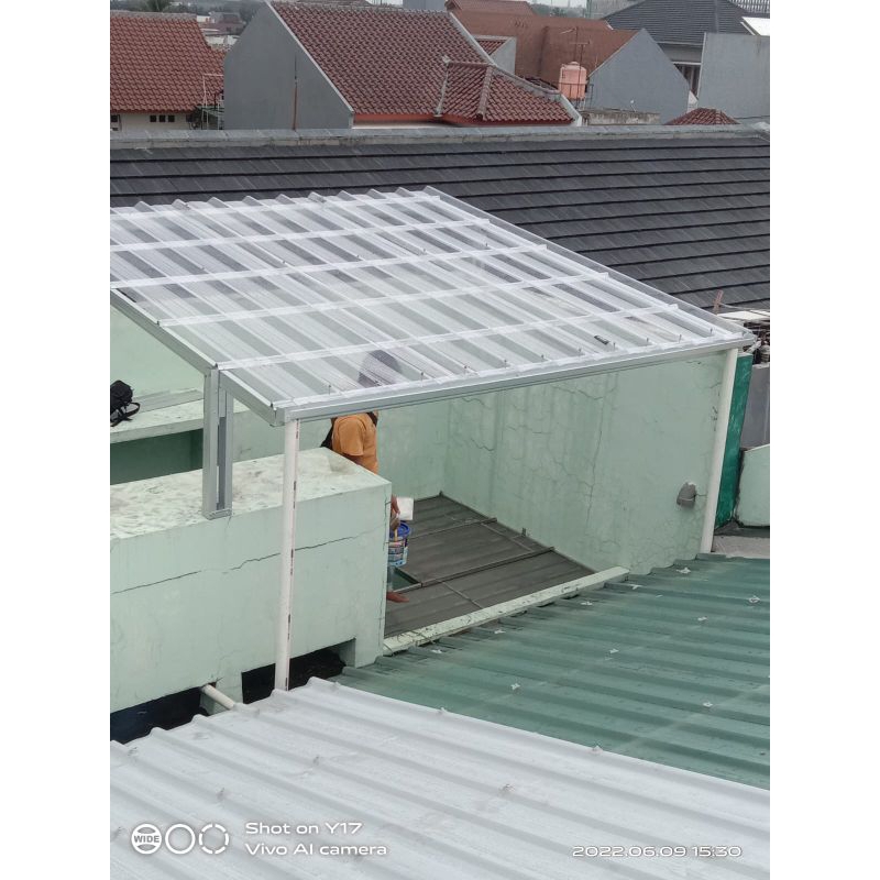 kanopi baja ringan atap spandek transparan
