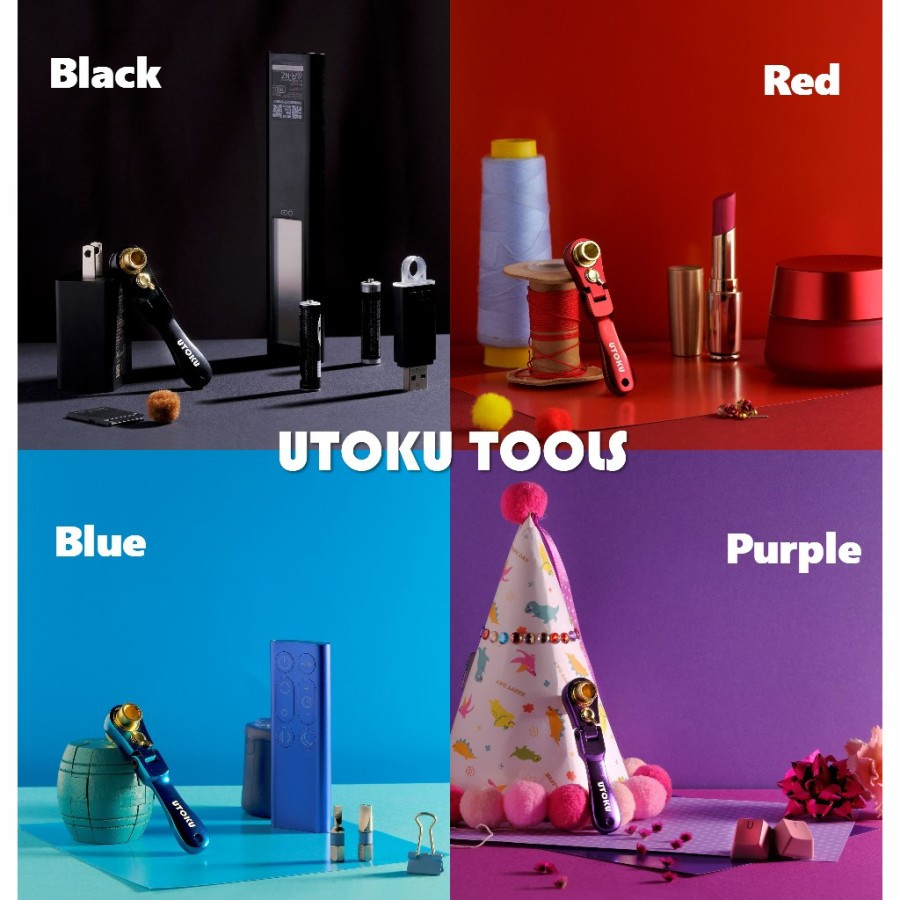 Utoku Tools Gagang Sok + Obeng Bits Mini 8 cm Dual Fungsi Flex 180°