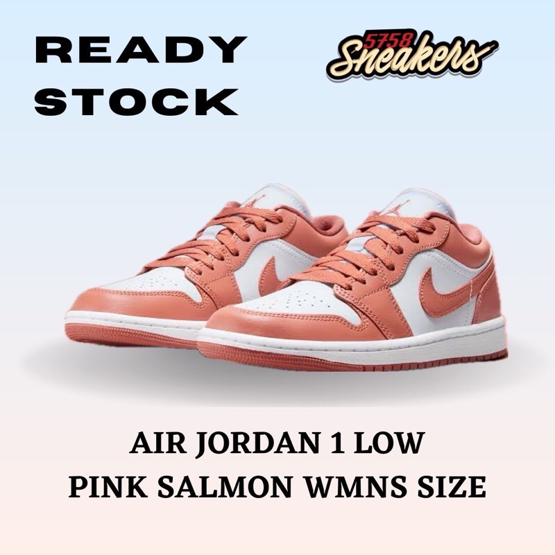 Air Jordan 1 Low Pink Salmon Womens 100% Original Authentic