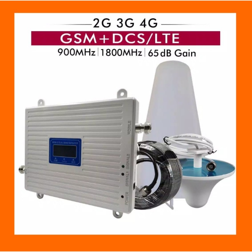 PAKET LENGKAP BOSTER REPEATER TRIBAND 900 1800 2100 HIGH POWER