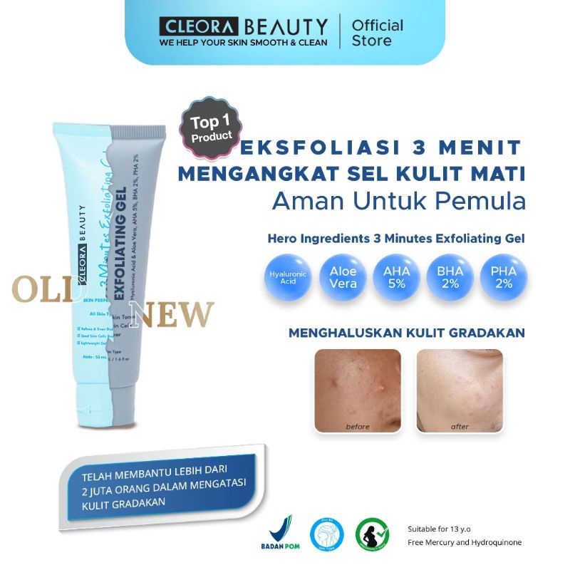 CLEORA EXFOLIATING GEL 50GR / CLEORA EXFOLIATING GEL AHA, BHA, PHA / PEELING GEL / PEELING WAJAH / C