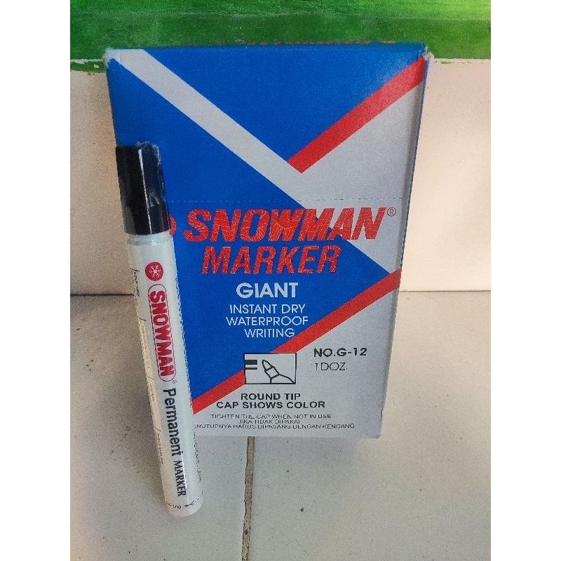 

SNOWMAN PERMANENT MARKER G-12 SPIDOL PERMANEN G-12 HITAM