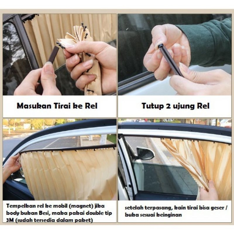 Tirai gorden mobil Toyota Calya 4pcs magnet